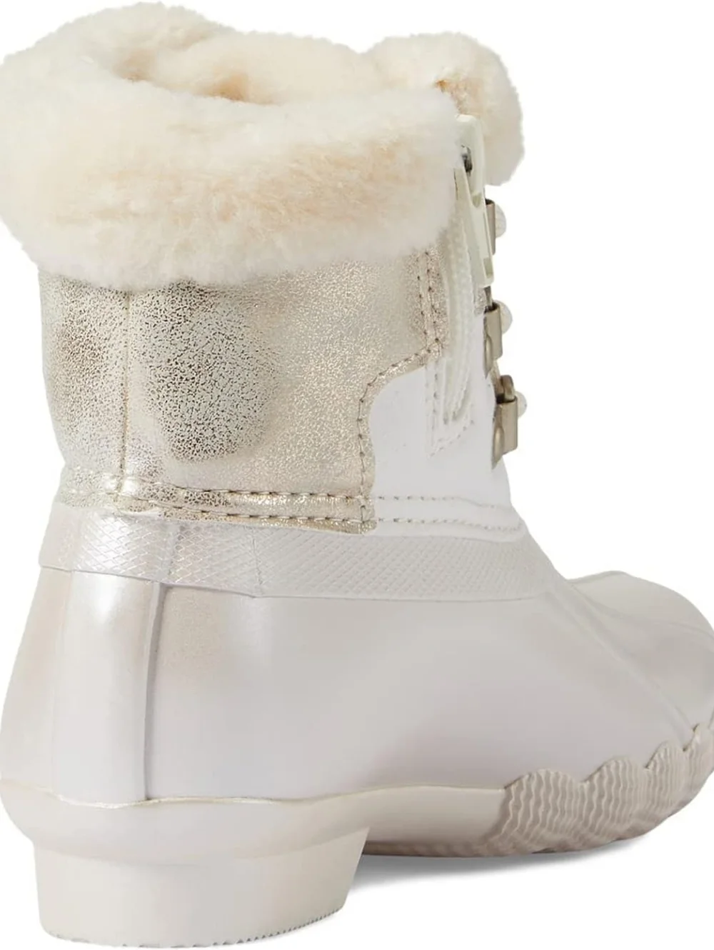 Sperry Youth Girls Alpine Saltwater Pearlized Ivory Duck Boots STK166415 Sz 5M